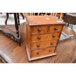 A gorgeous little 19th Century specimen chest of two over three drawers , suitable for jewellery