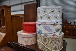A selection of decorative hat boxes