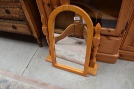 A modern yellow pine dressing table mirror