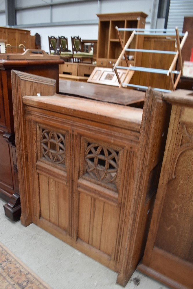 A selection of ecclesiastical furniture and fittings including pulpit and choir stall - Image 2 of 2