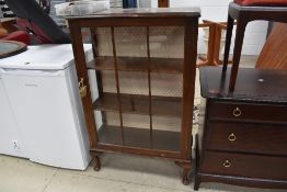 An early 20th Century mahogany display cabinet, approx. Height 111cm