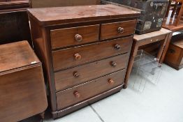 A Victorian mahogany chest of two over three drawers, width approx. 102cm