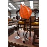 Two vintage lamps including Physalis style on copper base