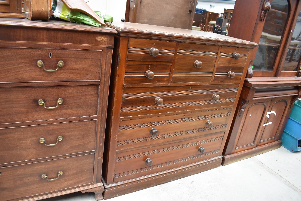 A 19th Century stained frame chest of five over three drawers, width approx. 122cm