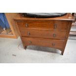 An early 20th Century oak bedroom chest of drawers (previously dressing table with mirror included)