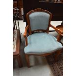 A reproduction French style salon armchair
