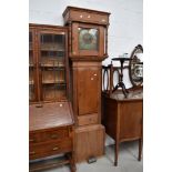 A stripped pine longcase clock having brass dial, 30 hr movement, signed Henry Mason