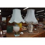 Two reproduction ceramic table lamps