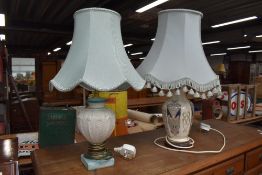 Two reproduction ceramic table lamps