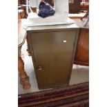 An Industrial style metal office cabinet, in military green, approx. Dimensions H91 W46 D46cm