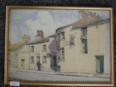 A pair of watercolours, H W Hallas, Flookborough Crown Inn, signed, each 27 x 38cm, plus frame and