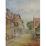 A watercolour, I Hurd, Cobham, Where Dickens Lived, signed, 44 x 29cm, plus frame and glazed