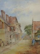 A watercolour, I Hurd, Cobham, Where Dickens Lived, signed, 44 x 29cm, plus frame and glazed