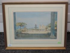 A watercolour, J Hubert Worthington, Vitterbo terrace, initialled, and dated (19)22, 23 x 35cm, plus