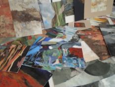 A large selection of oil paintings, Albert Dickens, various abstract designs