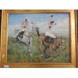 An oil painting, Austin, horse racing, indistinctly signed, 40 x 50cm, framed,