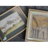 Two watercolours, Thomas Worthington, The Vestibule of St Marks, Venice, monogrammed, and dated