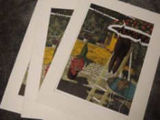 A set of seven Ltd Ed prints, inc artist proof, after Simon King, Man at Work, various numbers,