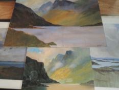 Four oil paintings, lake landscapes, inc Cumbria landscape nr Arnside, 39 x 40cm, plus frame and