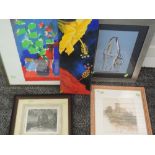 A print, after S Hoyle, still life, indistinctly signed, 60 x 40cm, plus frame and glazed, and a Ltd