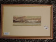 A watercolour, G A Mitchell, Sails on Windermere, signed and dated (19)98, 6 x 17cm, plus frame