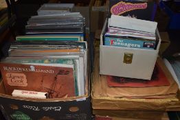 A large selection of 45rpm 33rpm and 78rpm records shellac singles and albums including 45 single