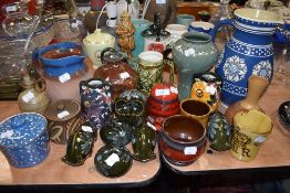 A selection of studio pottery and similar ceramics including Schramberg SMF vase