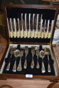 A cased set of cutlery and flat wares by Joseph Fenton