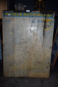 A vintage garage tinplate sign for a Michelin Motoring Map 59cm x 89cm stains should remove and