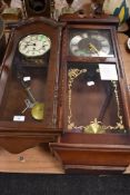 Two mahogany cased wall mounted Vienna style wall clocks one by Acctim and similar