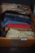 A box full of ladies shorts,hot pants and skirts including brands such as Hollister, River island
