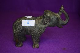 A bronze cast figure of an Indian elephant possibly late 18th century 13cm tall
