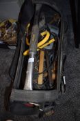 A tool case containing a good amount of woodworking DIY and builders tools