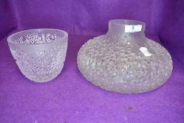 Two mid century modern art glass vase by Peill and Putzler both in fat lava styles