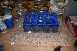 A selection of fine antique and later clear cut and crystal glass ware including Juliana tumbler set