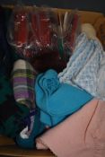 A mixed collection of ladies items including scarves, vintage handkerchiefs and stockings new in