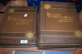 Five antique volumes for the History of the County Palatine Lancaster