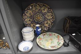 A selection of Chinese and similar ceramics including small hand decorated vase and Cantonese