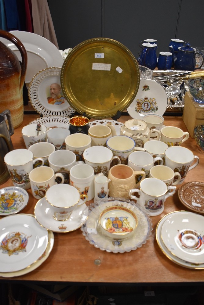 A good selection of Royal coronation wares and souvenir ceramics including Edward plate and Victoria