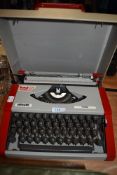 A vintage Olivetti Roma typewriter with case