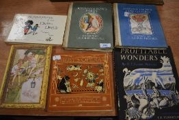 A selection of vintage childrens literature including Mabel Lucie Attwell and Leslie Brooke