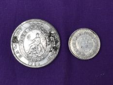 A George III Silver 1804 Five Shillings Dollar along with a George III Silver 1812 1 Shilling &