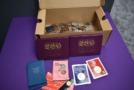 A collection of GB Coins, Copper, Brass and Cupro-Nickel along with two 1970 Year Sets