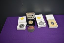 Four Silver Cased Coins from Commonwealth Countries, 2003 New Zealand Lord of the Rings One