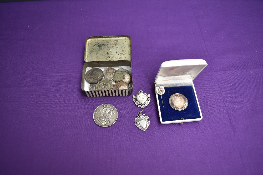 A collection GB mainly Silver Coins including 1899 Crown, Princess Diana £5 Coin (not silver),