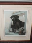 A Ltd Ed print, after, G W Pickering, black labrador, signed, and num 42/500, 42 x 33cm, plus