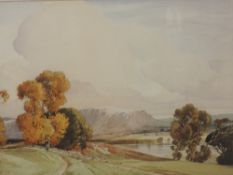 A watercolour, Percy Lancaster, landscape, signed 35 x 50cm, plus frame and glazed