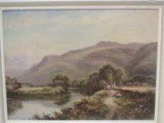 A pair of oil paintings, H East, Lakes/Scottish landscapes, signed, and each 30 x 40cm, plus frame