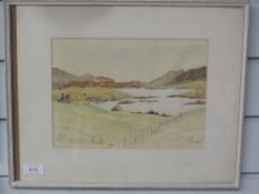 A watercolour, K A Wylie, coastal landscape, signed, 19 x 25cn, plus frame and glazed
