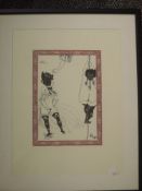 A re-print, after Aubrey Beardsley, dancers, 28 x 20cm, plus frame and glazed